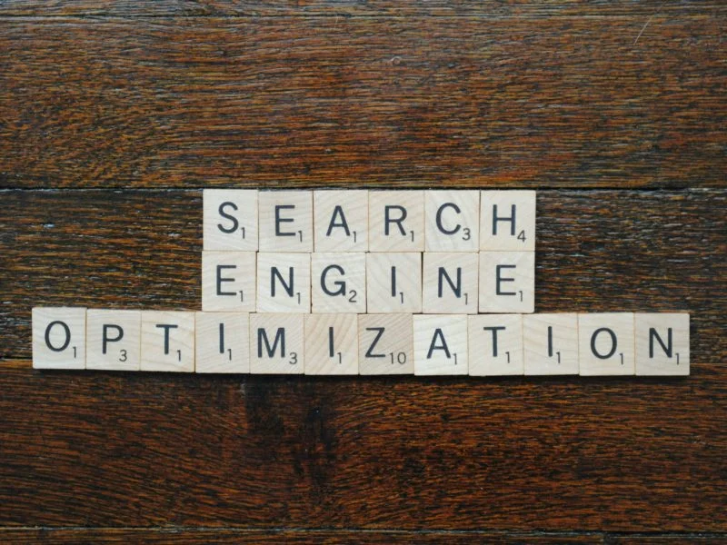 Search engine optimization spelled out with scrabble tiles