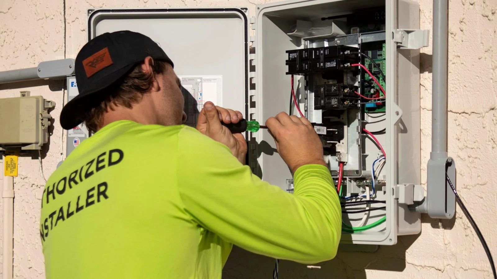 Electrician at work representing local SEO for electrical businesses