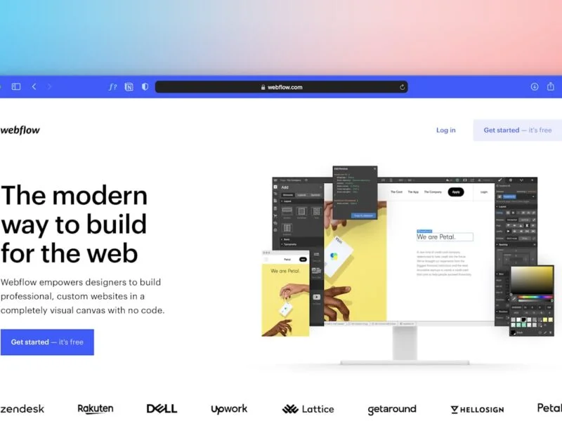 Computer screen showing a modern website mockup for redesign planning