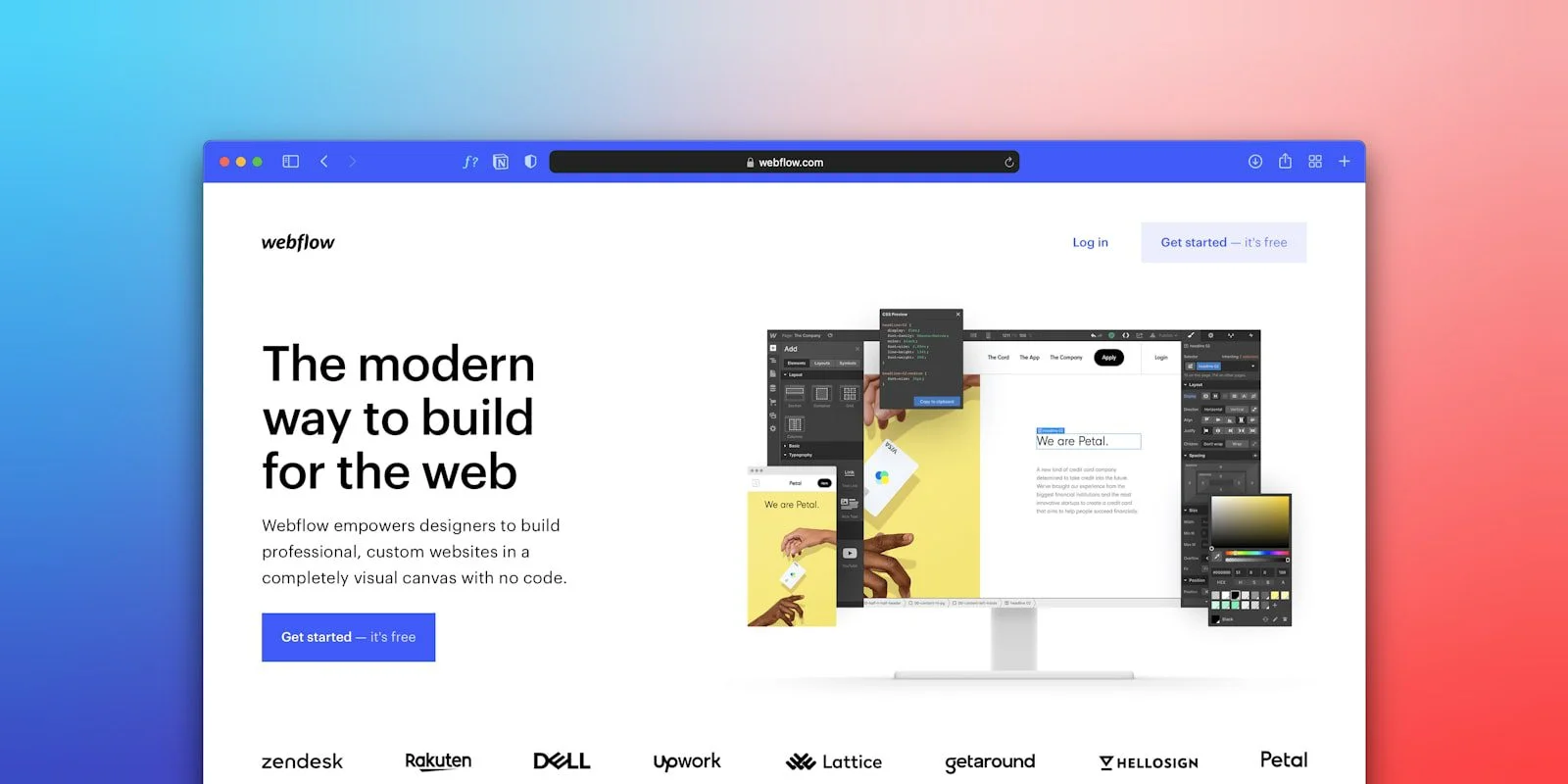 Computer screen showing a modern website mockup for redesign planning