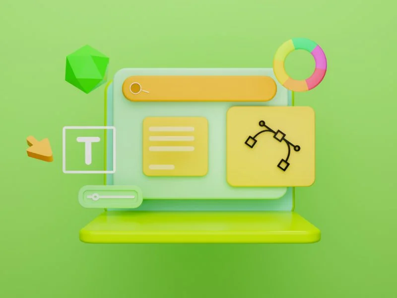 Elements of website theme building, colour typography and image selection