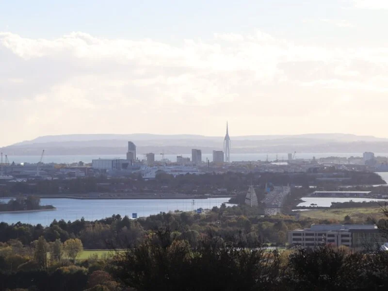 Portsmouth waterfront and skyline, representing local SEO and Google map pack rankings for Portsmouth businesses
