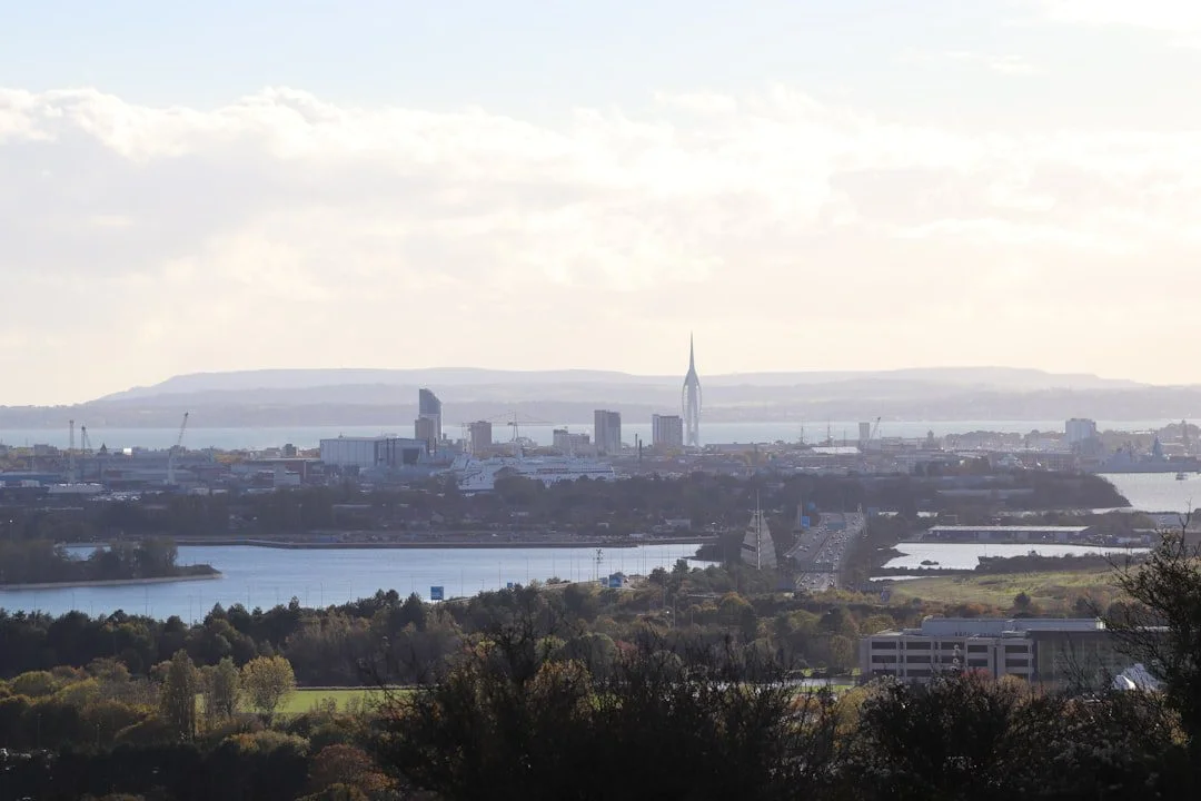 Portsmouth waterfront and skyline, representing local SEO and Google map pack rankings for Portsmouth businesses