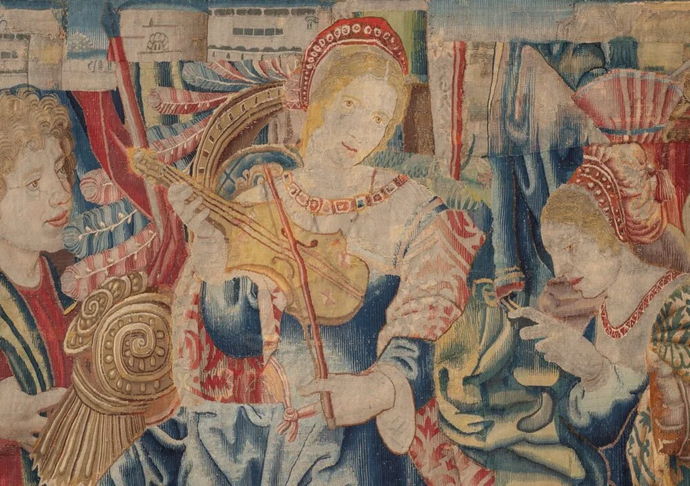 Detail of a Flemish tapestry from the Marhamchurch Antiques homepage