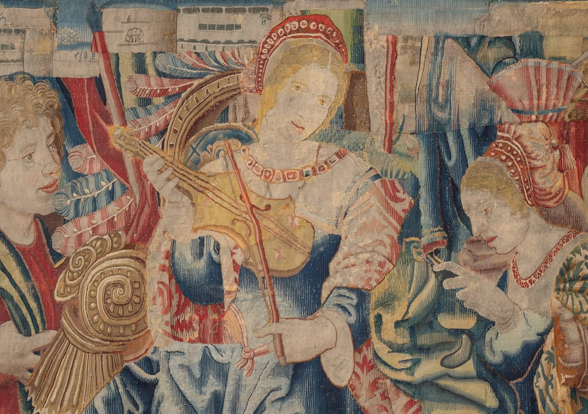 Detail of a Flemish tapestry from the Marhamchurch Antiques homepage