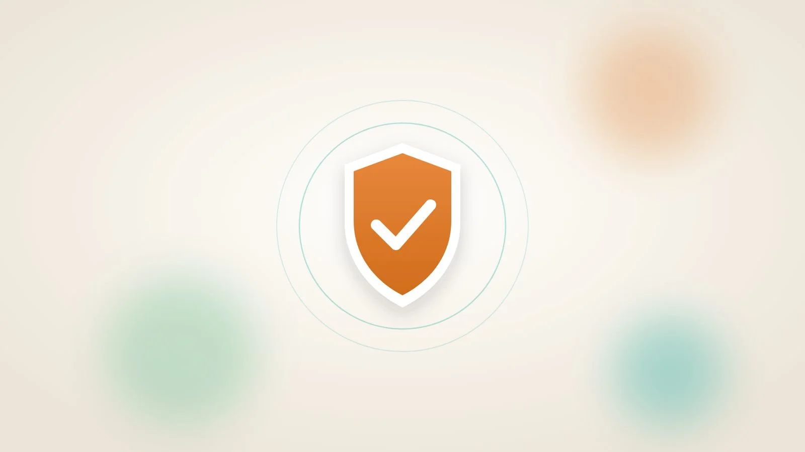 A shield with a tick on a soft cream background